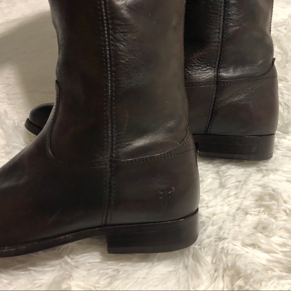 FRYE Melissa Button Leather Riding Boots. - Picture 10 of 14
